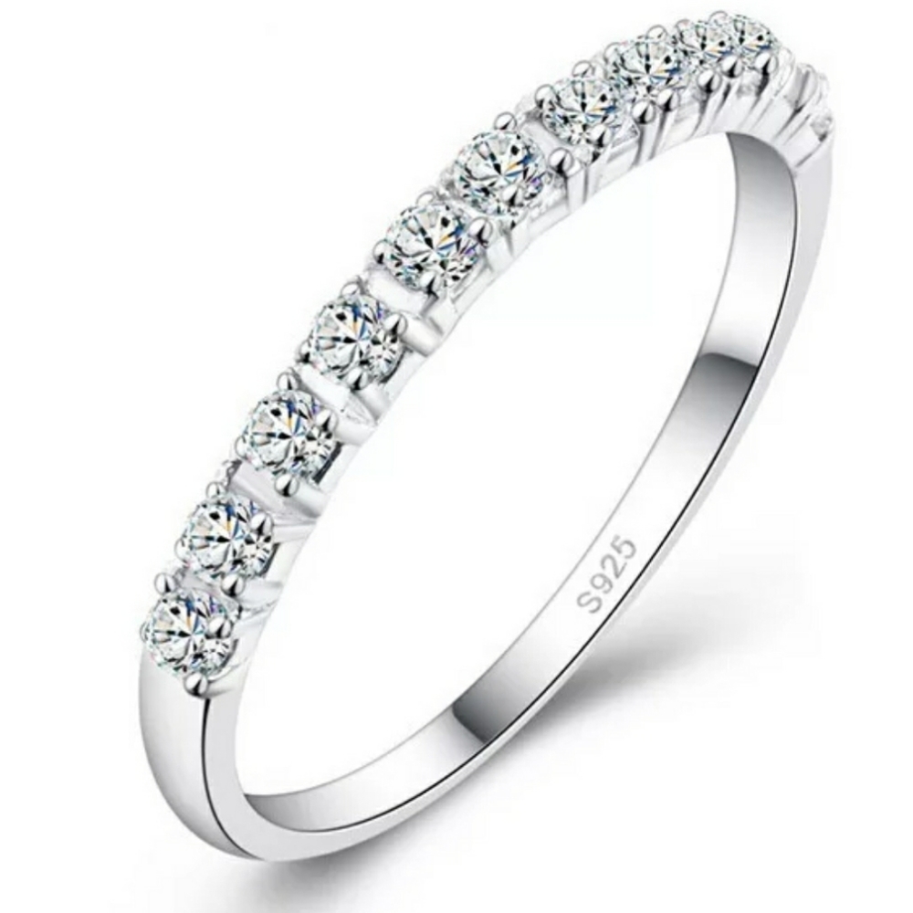 925 Silver Mix size Carat Round Eternity Bands